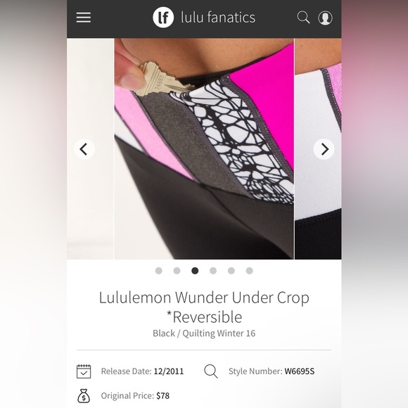 Lululemon Wunder Under Crop *Reversible* Leggings Women’s Size 6 - Picture 3 of 8